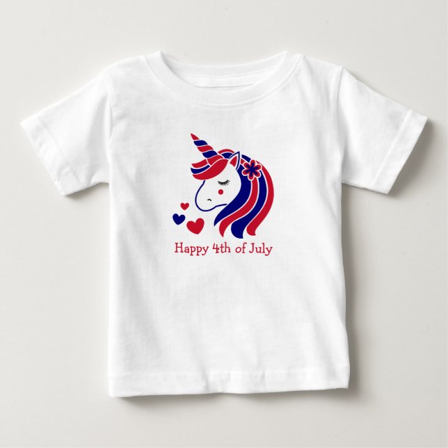 Camiseta De Bebé Estrellas, bandas y magia de unicornio (Anverso)