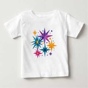 Camiseta De Bebé Estrellas Coloridas Brillantes – Estrellas Diverti