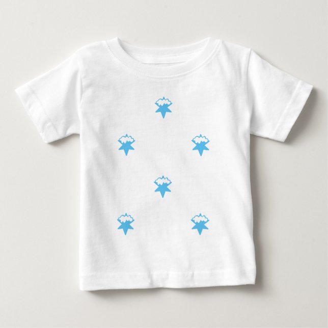 Camiseta De Bebé Estrellas de Nieve azul claro, fondo blanco (Anverso)