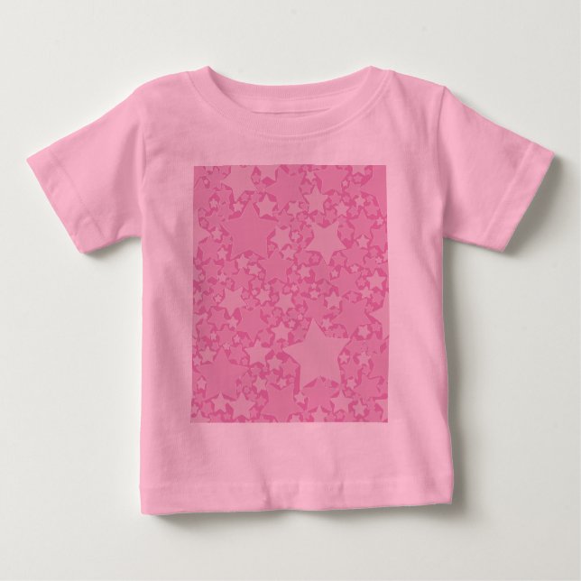 Camiseta De Bebé Estrellas, estrellas, estrellas - rosa (Anverso)