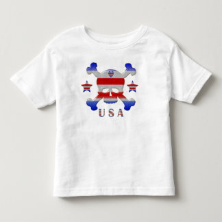 Camiseta De Bebé Estrellas, rayas y cráneo los E.E.U.U. del corazón