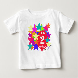 Camiseta De Bebé Estrellas y cumpleaños del globo 2do