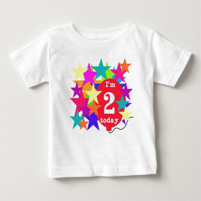 Camiseta De Bebé Estrellas y cumpleaños del globo 2do (Anverso)