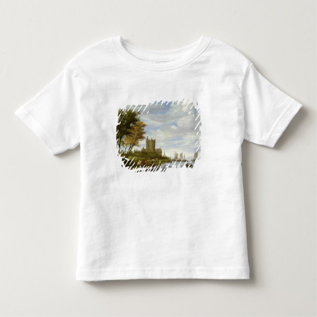 Camiseta De Bebé Estuario del río con un castillo (Anverso)