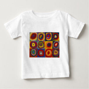 Camiseta De Bebé Estudio de color de los círculos cuadrados de Kand