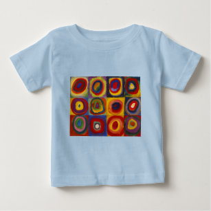 Camiseta De Bebé Estudio de color de los círculos cuadrados de Kand