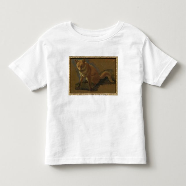 Camiseta De Bebé Estudio de un Fox (aceite en el panel) (Anverso)