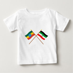 Camiseta De Bebé Etiopía y banderas cruzadas Gambella
