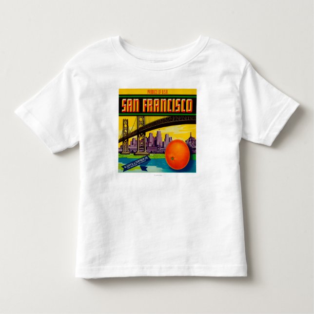 Camiseta De Bebé Etiqueta anaranjada de San Francisco (Anverso)