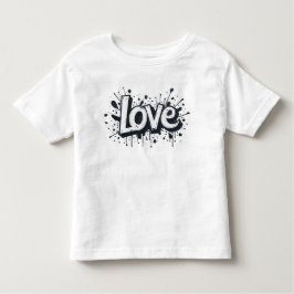 Camiseta De Bebé Etiqueta de amor monocroma