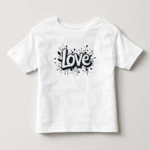 Camiseta De Bebé Etiqueta de amor monocroma