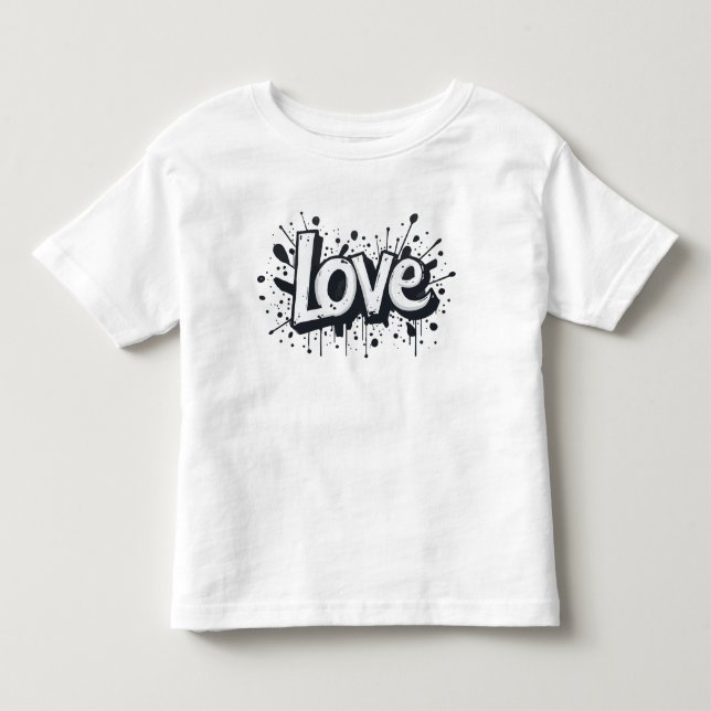 Camiseta De Bebé Etiqueta de amor monocroma (Anverso)