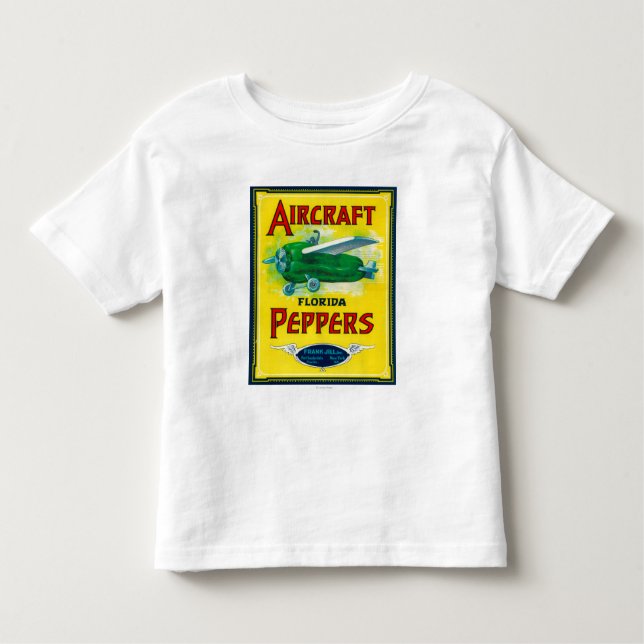 Camiseta De Bebé Etiqueta de la pimienta de los aviones (Anverso)