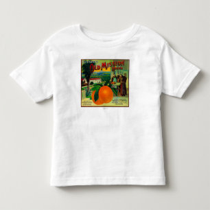 Camiseta De Bebé Etiqueta de Naranja de misión antiguaFullerton, C