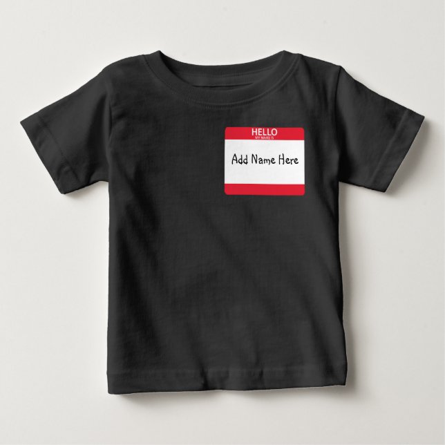 Camiseta De Bebé Etiqueta de nombre T-Shirt (Anverso)