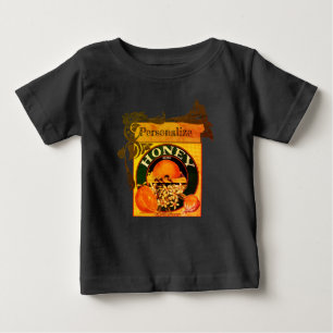 Camiseta De Bebé Etiqueta publicitaria de naranjas de miel de época