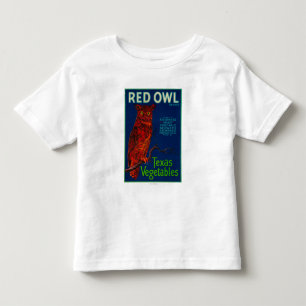 Camiseta De Bebé Etiqueta vegetal del búho rojo