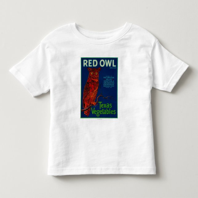 Camiseta De Bebé Etiqueta vegetal del búho rojo (Anverso)
