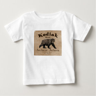 Camiseta De Bebé Etiqueta Vintage Kodiak Salmon