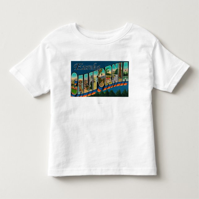 Camiseta De Bebé Eureka, California - escenas grandes de la letra (Anverso)