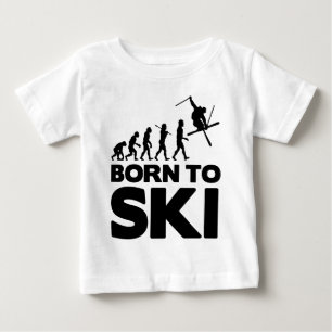 Camiseta De Bebé EVOLUCIÓN del ESQUIADOR LLEVADA PARA ESQUIAR