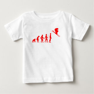 Camiseta De Bebé Evolución Divertida del Humano a Esquiador