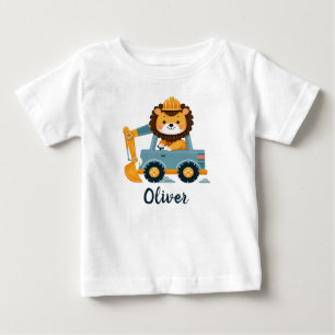 Camiseta De Bebé Excavadora de León Adorable