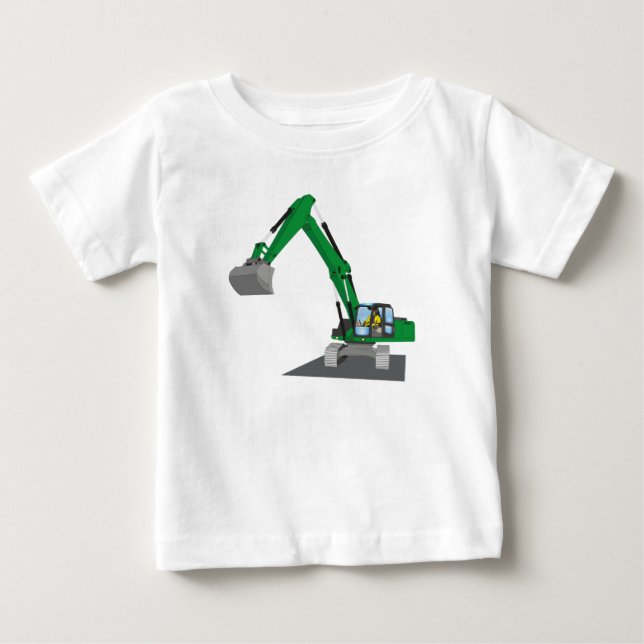 Camiseta De Bebé excavadora verde de cadena (Anverso)