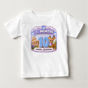 Camiseta De Bebé Explorador de hitos del bebé de 10 meses