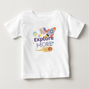 Camiseta De Bebé Explorar más planetas de cohetes estrellas meteoro