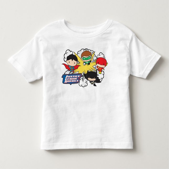 Camiseta De Bebé Explosión de la Liga de Justicia de Chibi (Anverso)