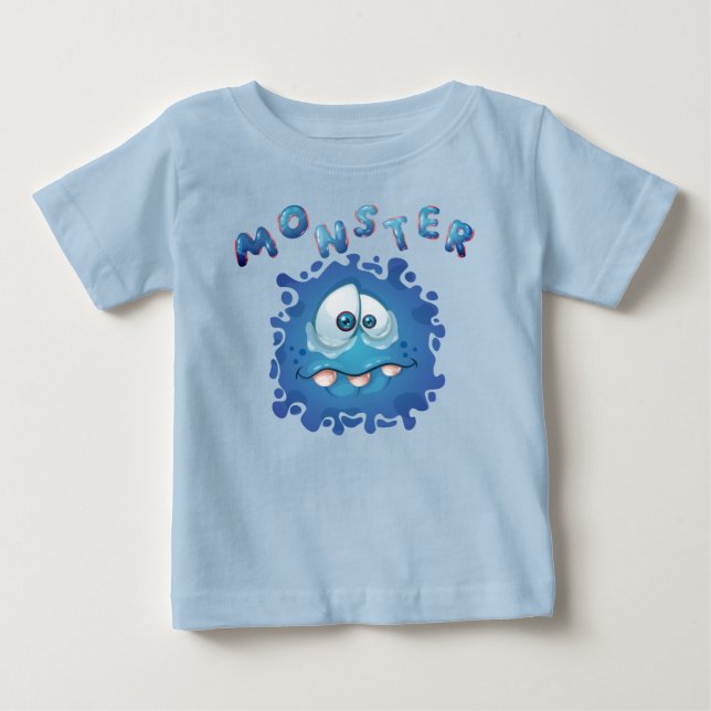 Camiseta De Bebé Expresiones divertidas: Triste cara de monstruo az (Anverso)