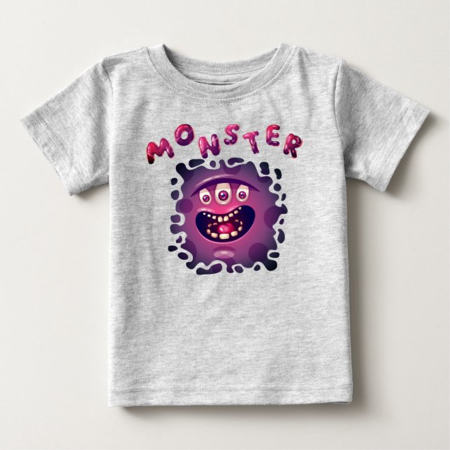 Camiseta De Bebé Expresiones espeluznantes Monstruo Fun (Anverso)