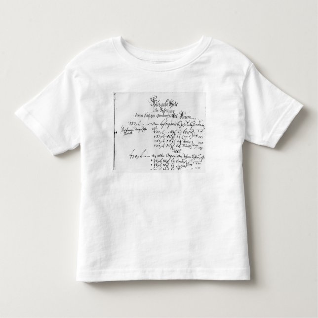 Camiseta De Bebé Extracto del pago del sueldo de J.S. Bach (Anverso)