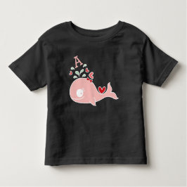 Camiseta De Bebé Extraña Miss Rosa Ballena Buza Monograma Niña