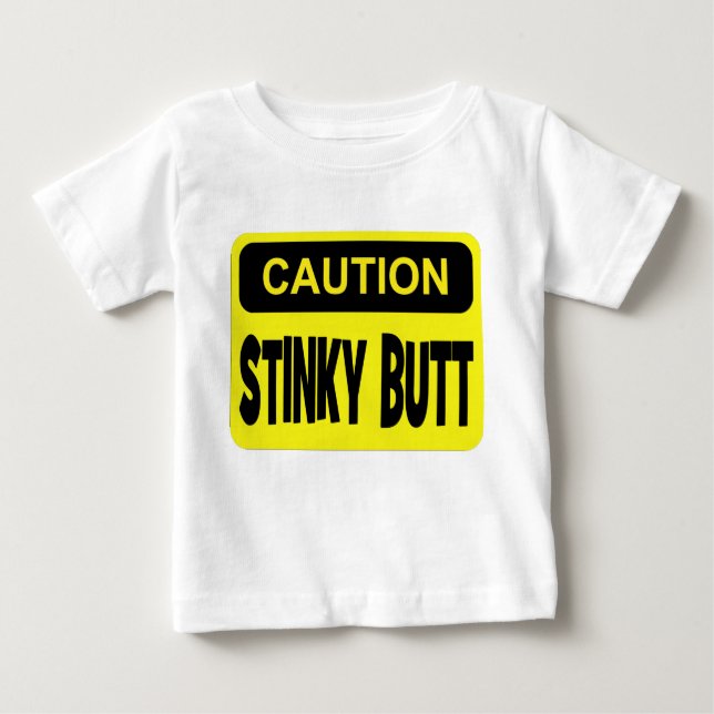Camiseta De Bebé Extremo stinky de la precaución (Anverso)