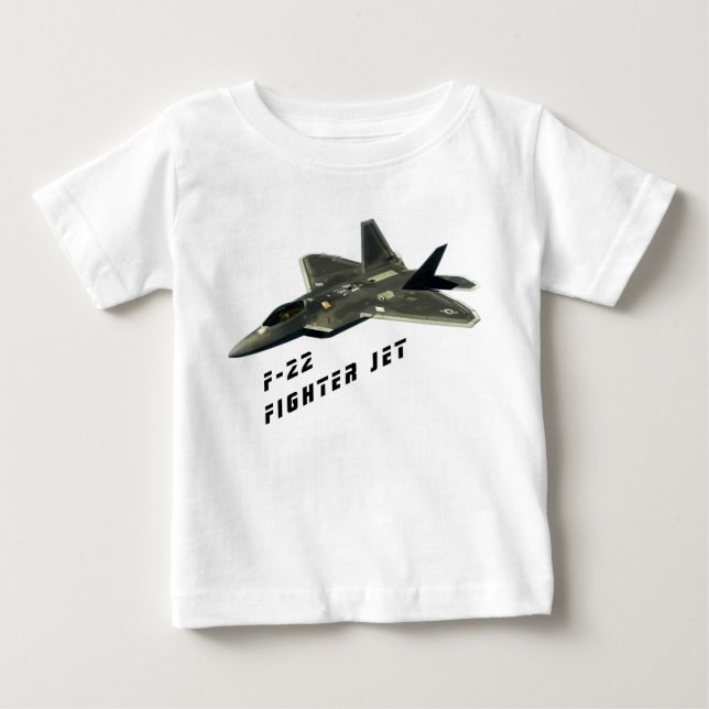 Camiseta De Bebé F-22 avión de combate, rapaz (Anverso)