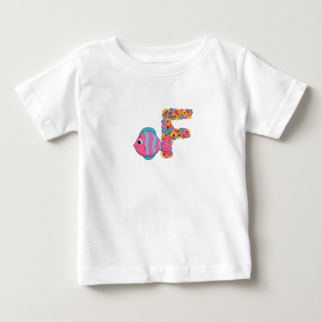 Camiseta De Bebé F de pez (Anverso)