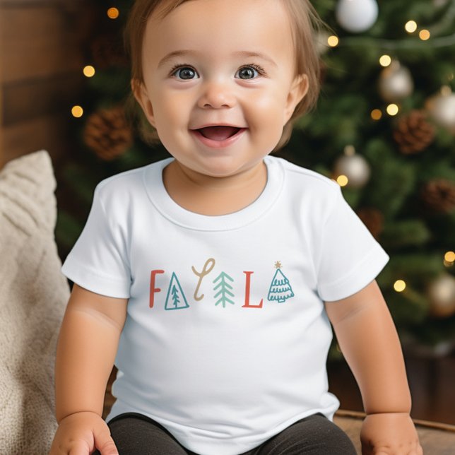 Camiseta De Bebé Fa La La Funny Fiesta del Árbol de Navidad (Fa La La Funny Christmas Tree Holiday Toddler T-shirt)