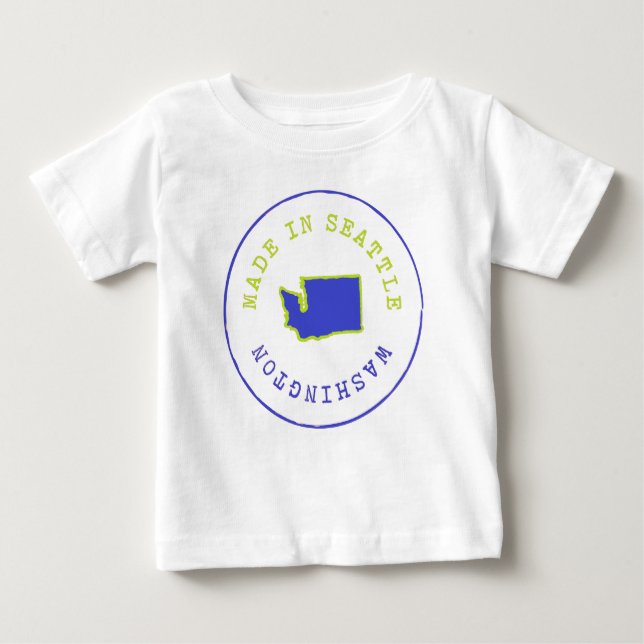 Camiseta De Bebé Fabricado en el sello Seattle (Anverso)