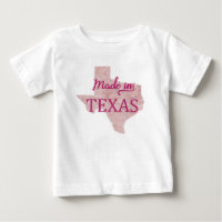 Fabricado en Texas Chicas Camiseta Rosa Bebé