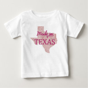 Camiseta De Bebé Fabricado en Texas Chicas Camiseta Rosa Bebé