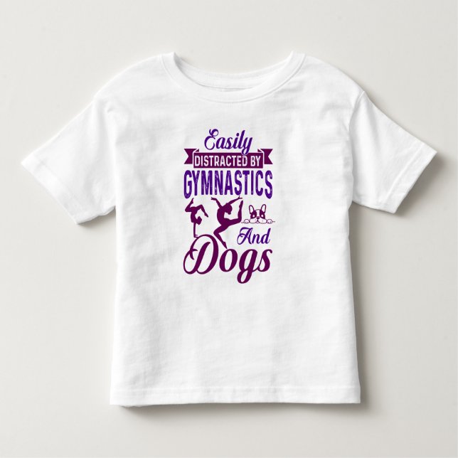 Camiseta De Bebé Fácilmente Distraído Por Gimnasia y Perros (Anverso)