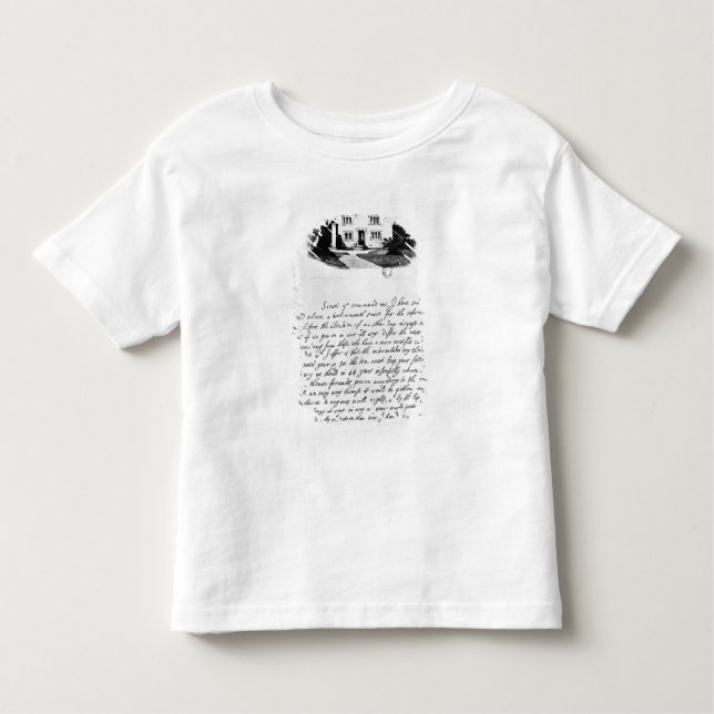Camiseta De Bebé Facsímil de la letra que ilustra la casa adentro (Anverso)