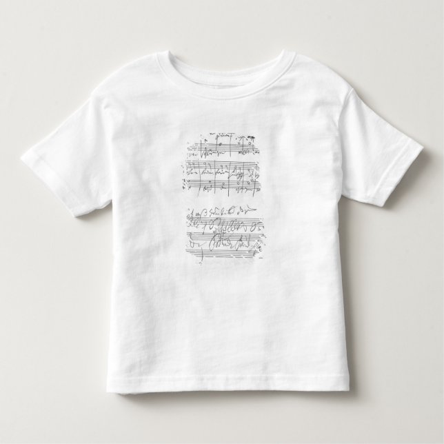 Camiseta De Bebé Facsímil de una página de la música (Anverso)