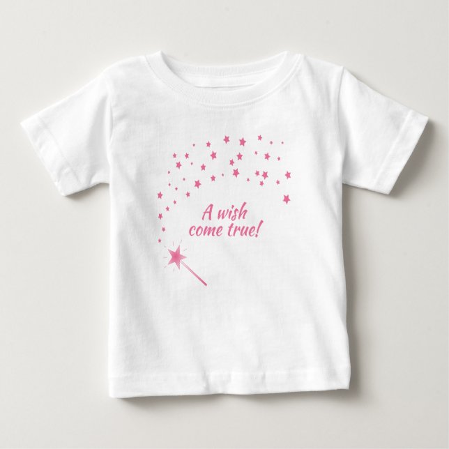 Camiseta De Bebé Fairy Wand & Stars, A Wish Come Verdadero (Anverso)