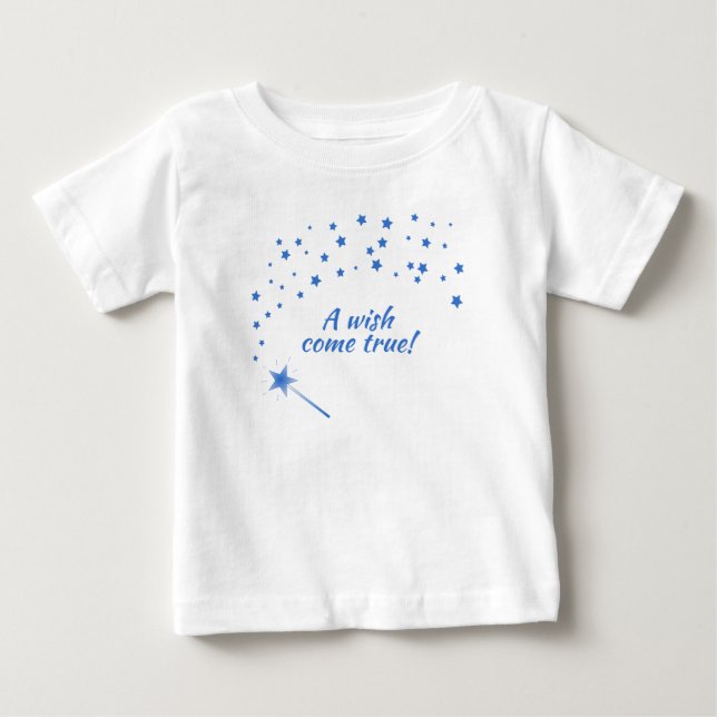 Camiseta De Bebé Fairy Wand & Stars, A Wish Come Verdadero (Anverso)