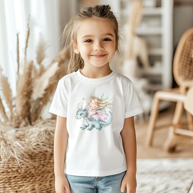Camiseta De Bebé Fairytale Dreamy Dragon Pink Princess Baby Shower  (Subido por el creador)