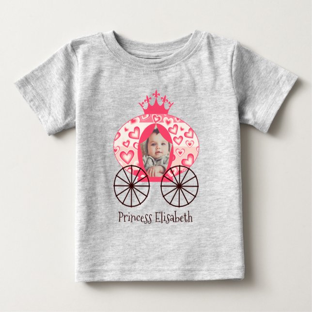Camiseta De Bebé Fairytale Royal Princess Carriage Chica Cumpleaños (Anverso)