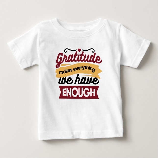 Camiseta De Bebé Faith and Gratitude Artwork – Uplifting Christian  (Anverso)